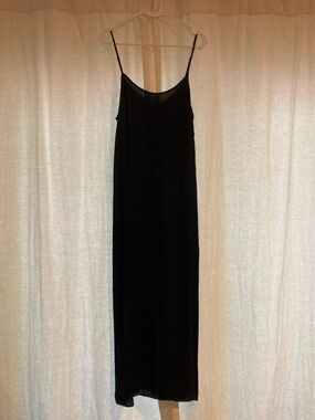 Classic Navy Slip Maxi Dress - Elegant Spaghetti Strap Design